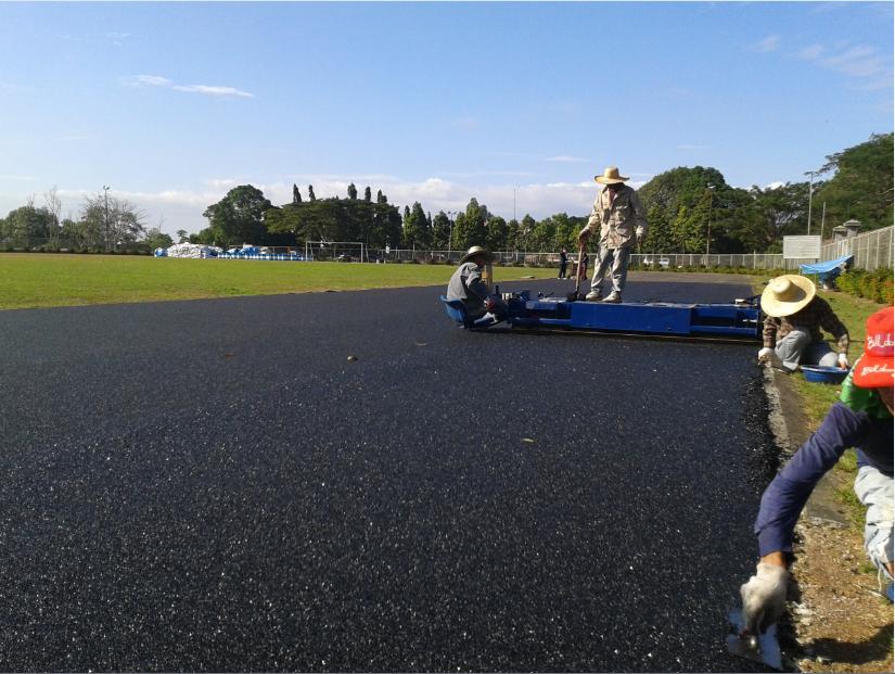 Step two paving SBR under layer